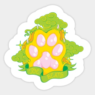 Yellow Cat Toe Beans Sticker